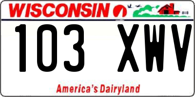 WI license plate 103XWV