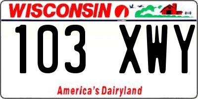 WI license plate 103XWY