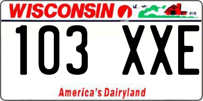 WI license plate 103XXE