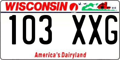 WI license plate 103XXG