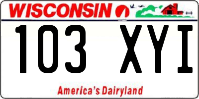 WI license plate 103XYI