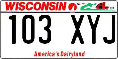 WI license plate 103XYJ