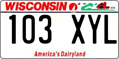 WI license plate 103XYL