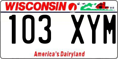 WI license plate 103XYM
