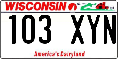 WI license plate 103XYN