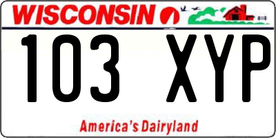 WI license plate 103XYP