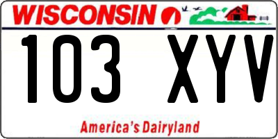 WI license plate 103XYV