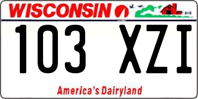 WI license plate 103XZI