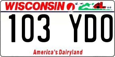 WI license plate 103YDO