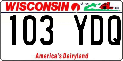 WI license plate 103YDQ