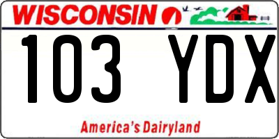 WI license plate 103YDX
