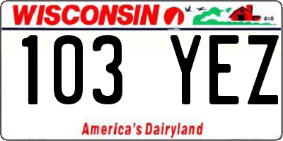WI license plate 103YEZ