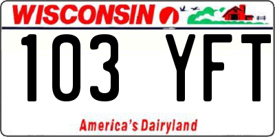 WI license plate 103YFT