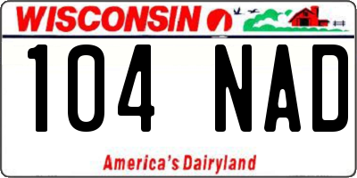 WI license plate 104NAD