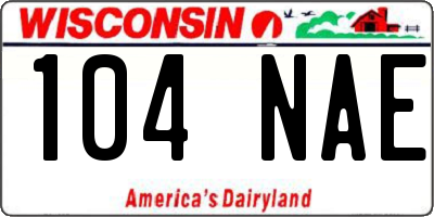 WI license plate 104NAE