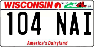 WI license plate 104NAI