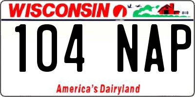 WI license plate 104NAP