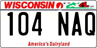 WI license plate 104NAQ
