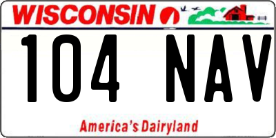 WI license plate 104NAV