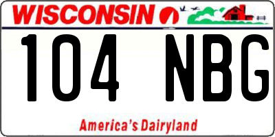 WI license plate 104NBG