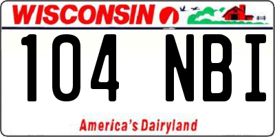WI license plate 104NBI