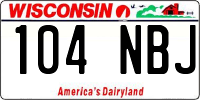 WI license plate 104NBJ