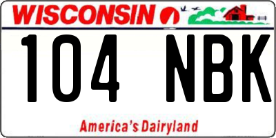 WI license plate 104NBK
