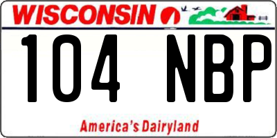 WI license plate 104NBP