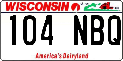 WI license plate 104NBQ