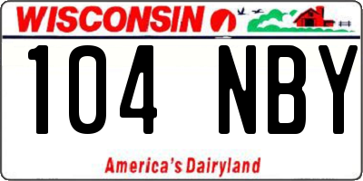 WI license plate 104NBY