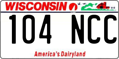 WI license plate 104NCC