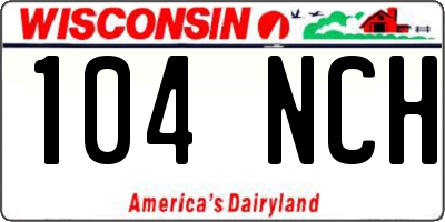 WI license plate 104NCH