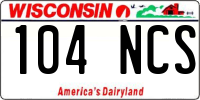WI license plate 104NCS