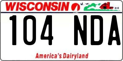 WI license plate 104NDA