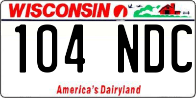 WI license plate 104NDC
