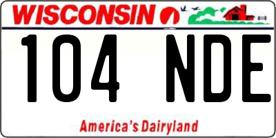 WI license plate 104NDE