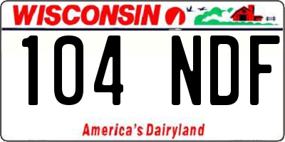 WI license plate 104NDF