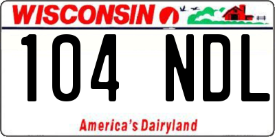 WI license plate 104NDL