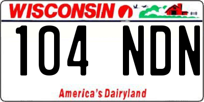 WI license plate 104NDN