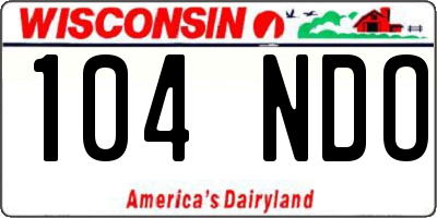 WI license plate 104NDO