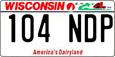WI license plate 104NDP