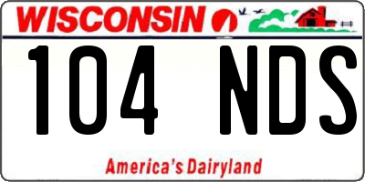 WI license plate 104NDS