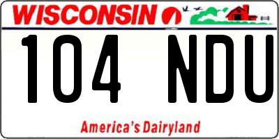 WI license plate 104NDU