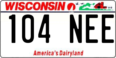 WI license plate 104NEE