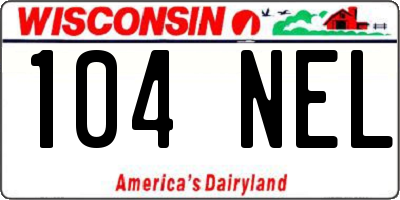 WI license plate 104NEL