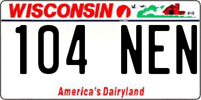 WI license plate 104NEN
