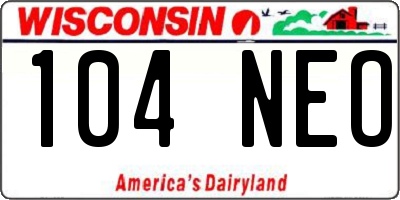 WI license plate 104NEO