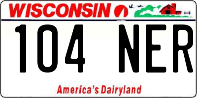 WI license plate 104NER