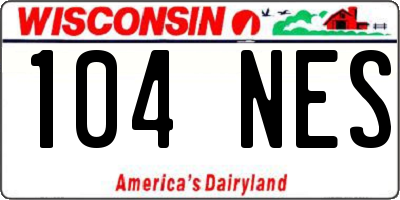 WI license plate 104NES