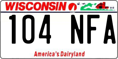 WI license plate 104NFA